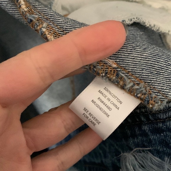 Love, Fire Long Distressed Ripped Denim Jean Jacket - Picture 7 of 16